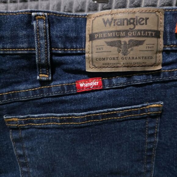 Bootcut High Rise Jeans 48x30 Mens Dark Wash Relaxed Fit Stretch Comfort Western - Picture 6 of 13